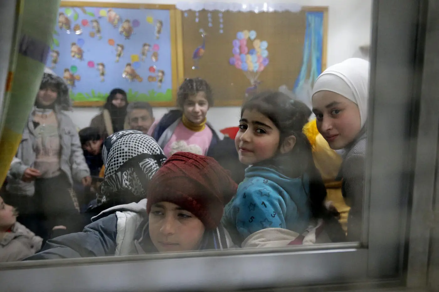 On Feb. 6, 2023, Syrians spend the night at a convent in Aleppo following twin earthquakes.