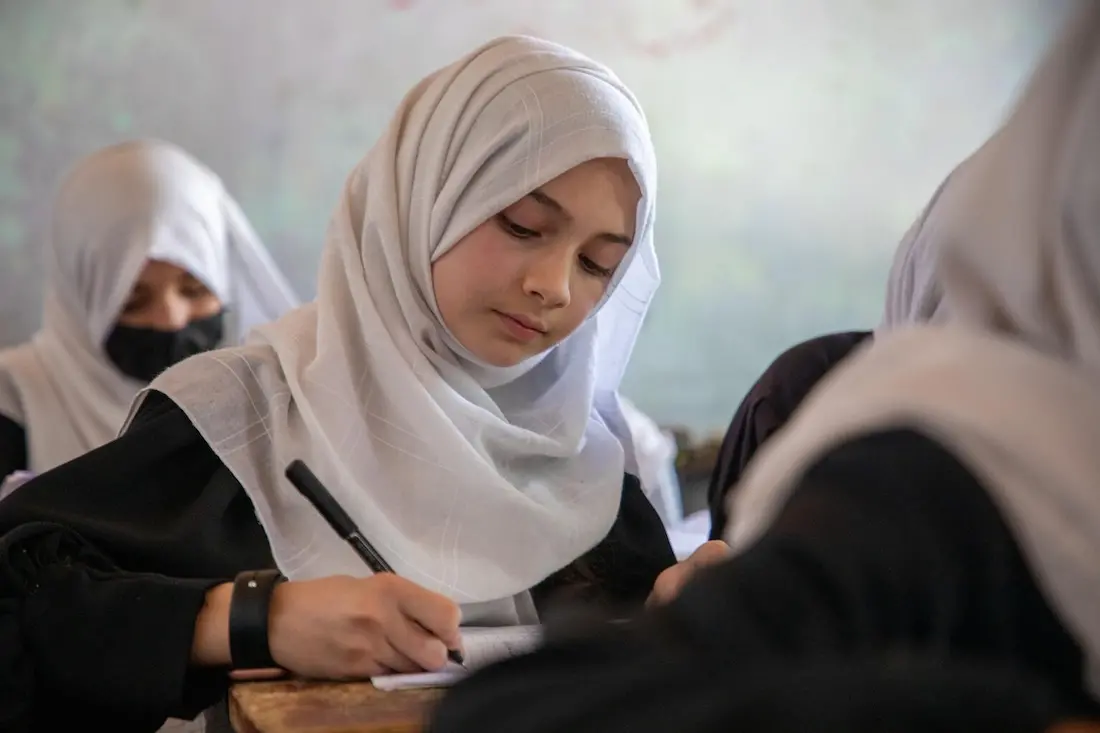 On June 11, 2024, primary school students attend class in Kabul, Afghanistan.