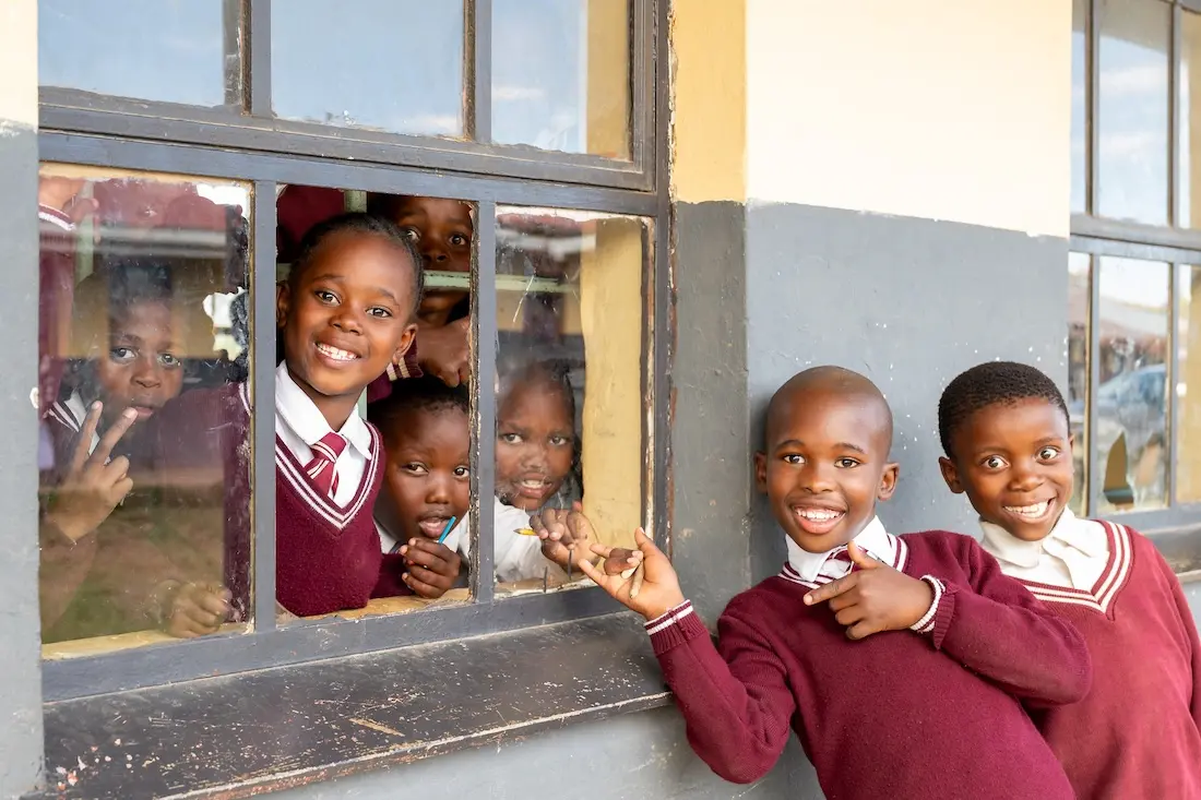 Primary school students in Qumbu, Eastern Cape, supported by UNICEF.