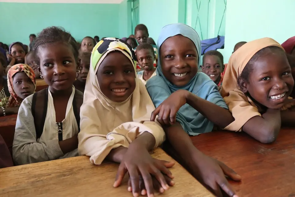 Grade 1 children in their new classroom at the Kongo Gamo school in the Gao region of Mali..