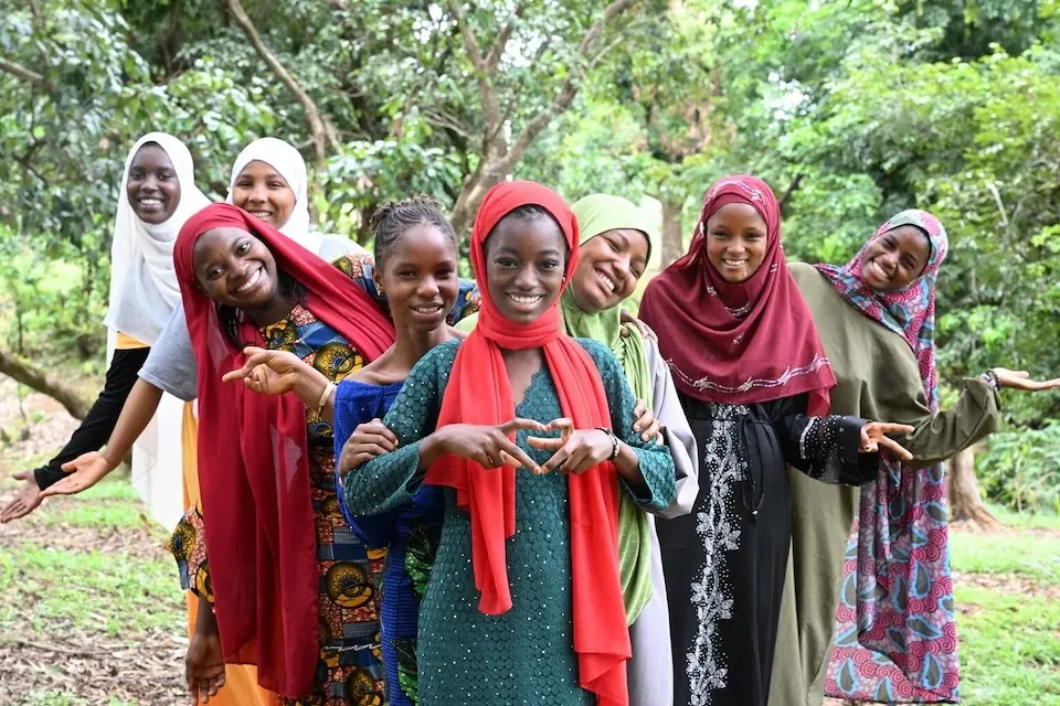 Young girls attend a girls' discussion group in Doghel Sigon, in Northern Guinea.