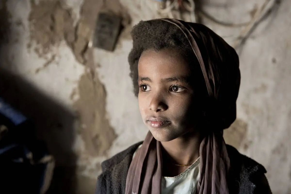 Young Girl with Head Scarf