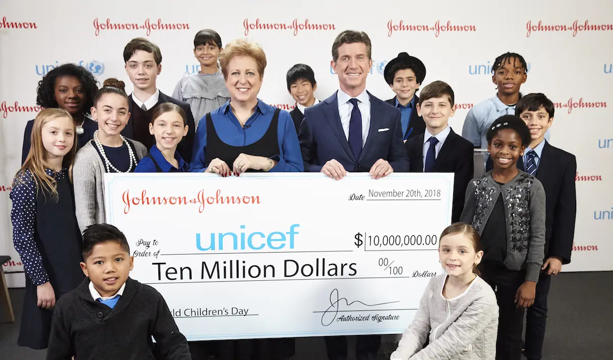 Johnson Johnson Check Donation