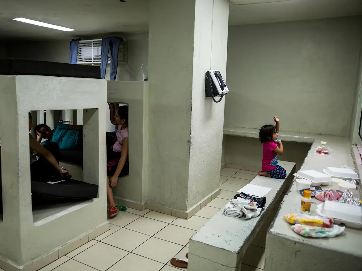 Central American migrants at the migration station at the end of the bridge between Reynosa, Mexico and McAllen, Texas in 2016. unicef, unicef usa, immigration, undocumented immigrants, immigrant children, migrant children, immigration reform, immigration policy