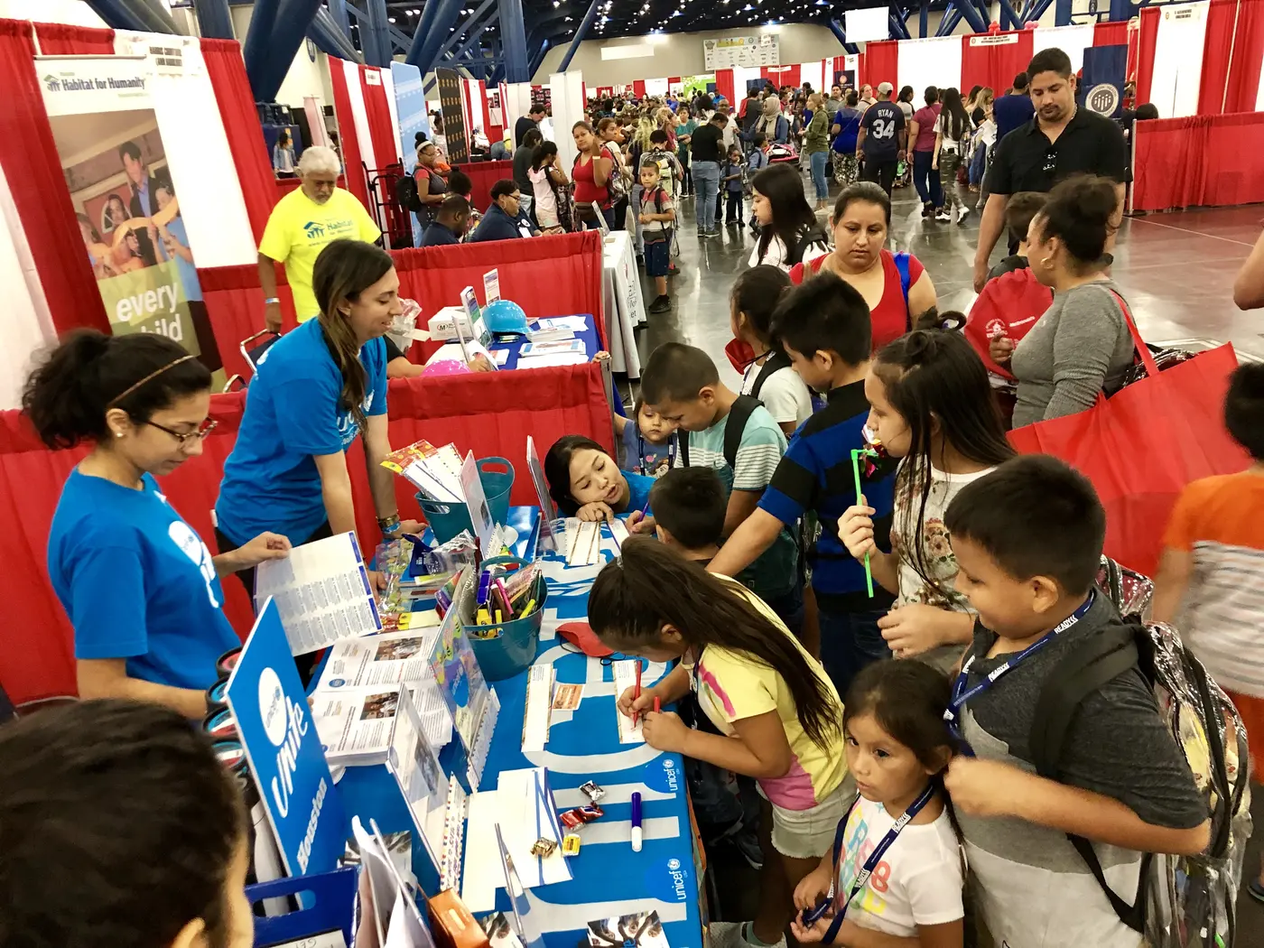 Children at a UNICEF Booth