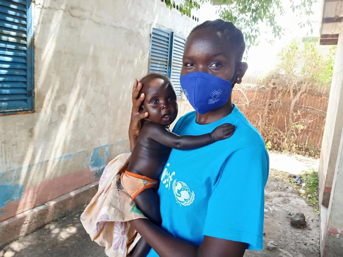 UNICEF Child Reporter Christine Saida Andrea on a field mission in Pibor, Jonglei State, South Sudan.
