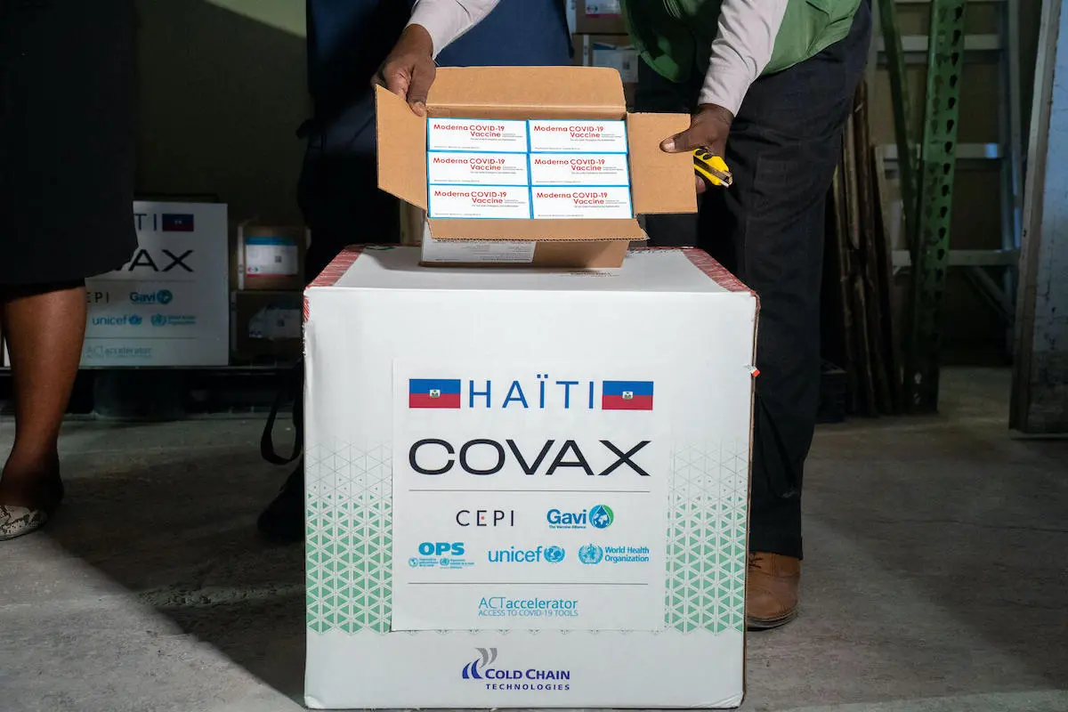 COVID-19 vaccine doses, donated by the U.S. government as part of the COVAX dose-sharing program, arrive in Port-au-Prince on July 13, 2021. COVID-19 vaccine doses, donated by the U.S. government as part of the COVAX dose-sharing program, arrive in Port-au-Prince on July 13, 2021.
