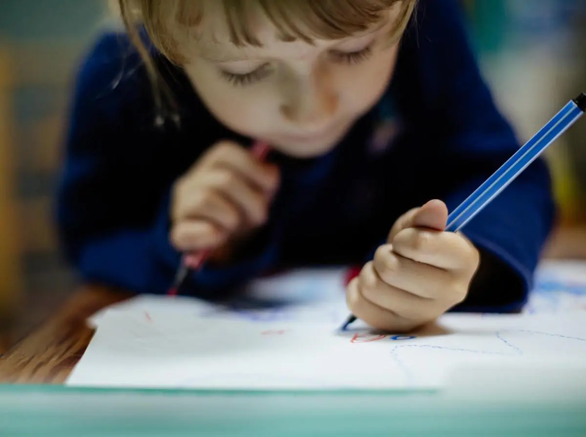 Four-year-old Theona, who has autism spectrum disorder, receives services at a child development center supported by UNICEF in Lviv, Ukraine. 