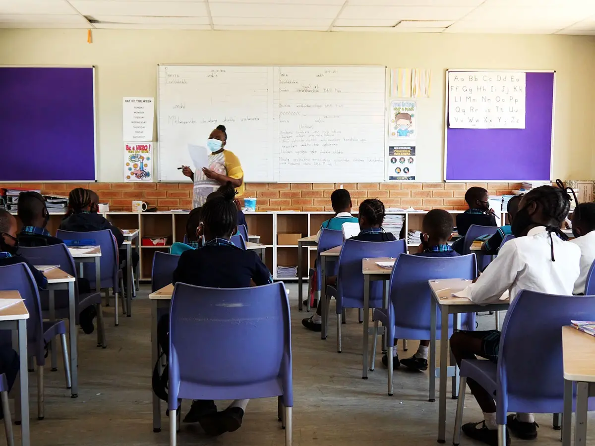 Students in South Africa returned to the classroom in January 2022 after two years of disrupted learning. Students in South Africa returned to the classroom in January 2022 after two years of disrupted learning.