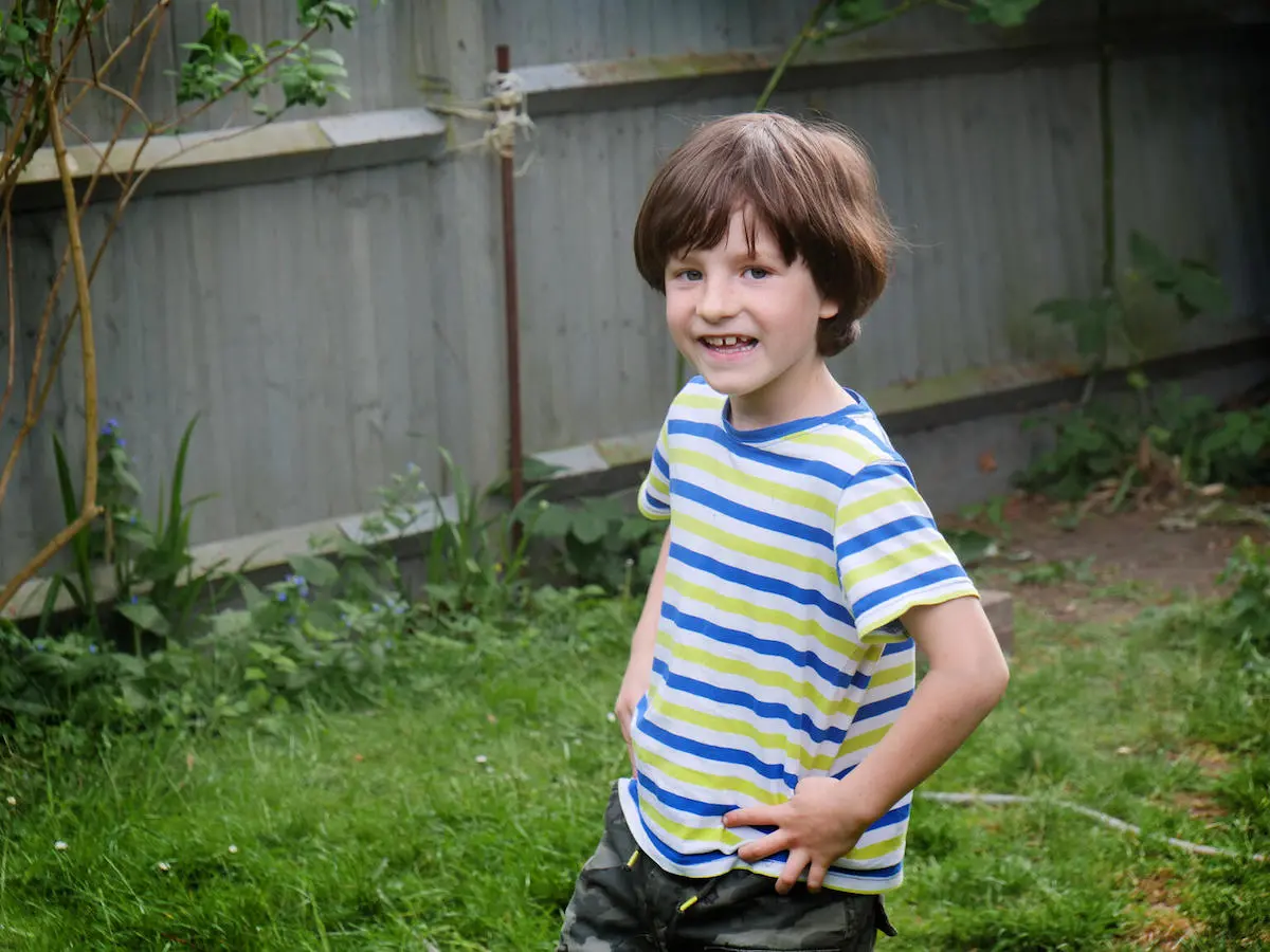 Seven-year-old Davyd and his family fled Bucha, Ukraine, after the shelling began in Feb. 2022. They are now staying with relatives in London. 