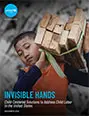 The Invisible Hands PDF report cover, featuring an image of a teenage boy carrying a bundle of wooden boards on his shoulder.