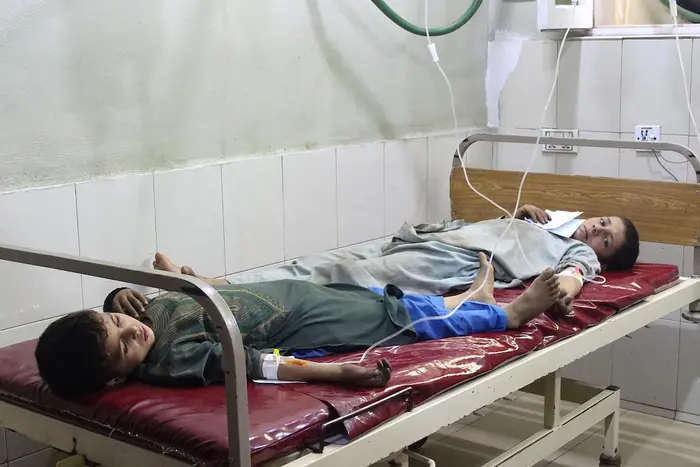 Afghan injured children receive treatment at a UNICEF-supported hospital after an earthquake in Jalalaban, Afghanistanon September 1, 2025. 