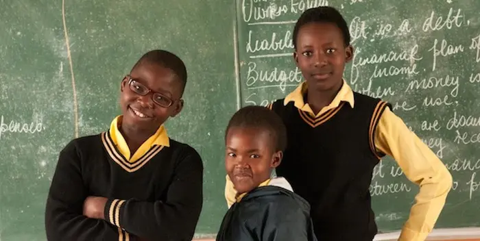 Boys at a child-friendly school in Africa.