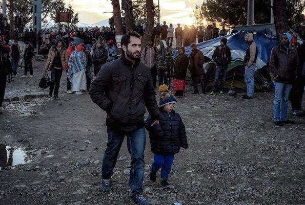 Ali Marge, his wife and two sons fled Lebanon and are waiting in a refugee camp, hoping to cross into the fYR Macedonia