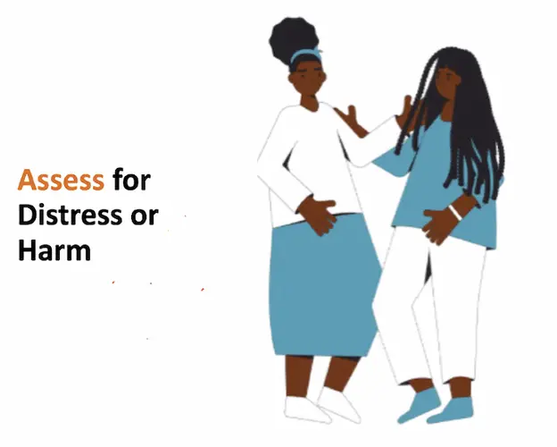 The "A" portion of P.A.U.S.E., a five-part strategy for how to support someone who may be experiencing stress, anxiety, depression or anger. The "A" portion of P.A.U.S.E., a five-part strategy for how to support someone who may be experiencing stress, anxiety, depression or anger.
