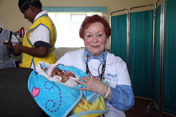 Charlet Long Little, member of the San Antonio Army Residence Golden K Kiwanis club visited Kenya in 2014 to see how UNICEF's immunization efforts were working to eliminate maternal neonatal tetanus (MNT). 
