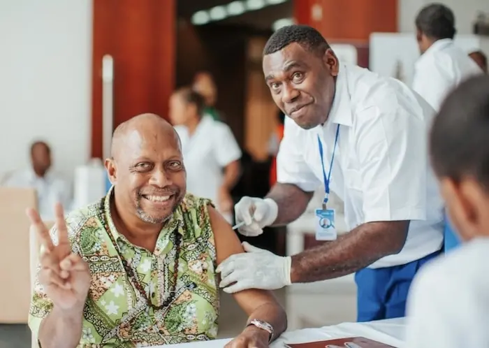In Vanuatu, senior government officials, community leaders and frontline workers, including health workers, were among the first to receive their COVID-19 vaccinations..