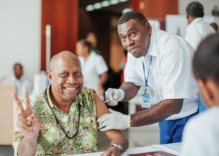In Vanuatu, senior government officials, community leaders and frontline workers, including health workers, were among the first to receive their COVID-19 vaccinations..