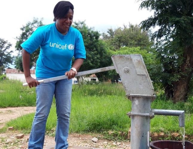 Hina Derabe Maobe is a UNICEF water, sanitation and hygiene specialist in the Bossangoa Field Office in the Central African Republic. 