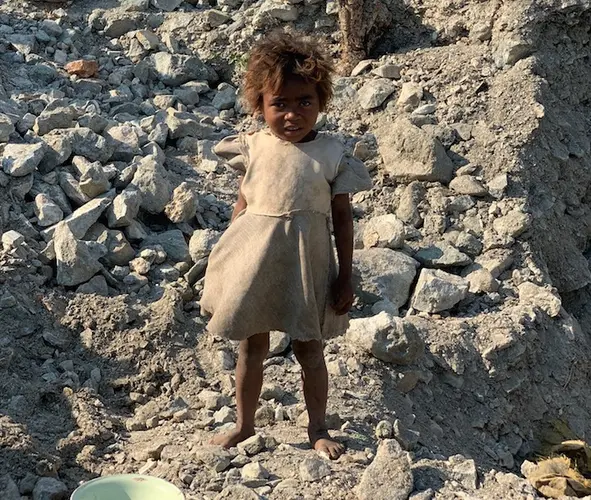 Children in the southern region of Madagascar often spend the day near the mica mines instead of in school.