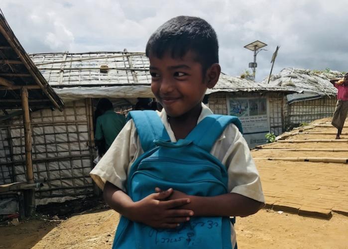 UNICEF provides education, health care, nutrition and other support to Rohingya refugee children living in the camps in Bangladesh.