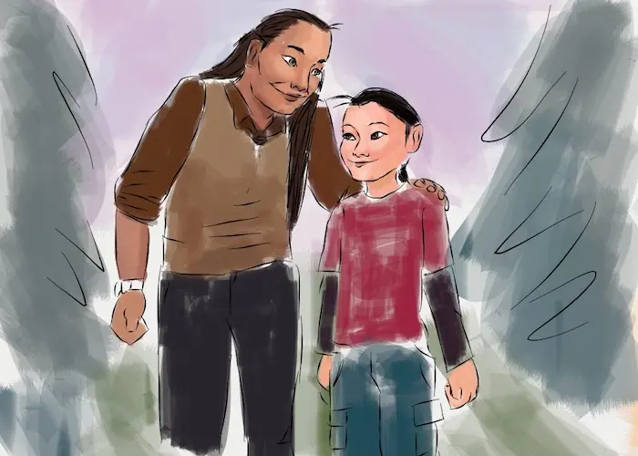 An illustration from the Psychological First Aid guide adapted for use in Native communities by the Johns Hopkins Center for American Indian Health.