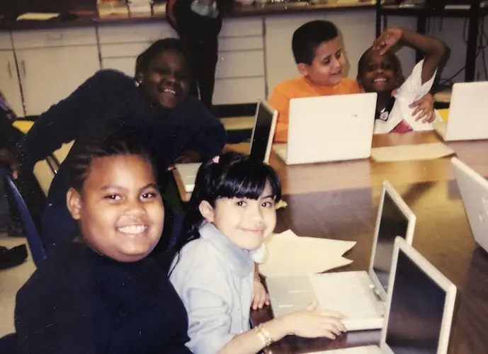 Giovana Ortiz-Barrera (center) attended public school in Atlanta. 
