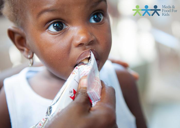 Malnourished children in Haiti are treated with a nutrient-rich peanut paste called "Medika Mamba." 