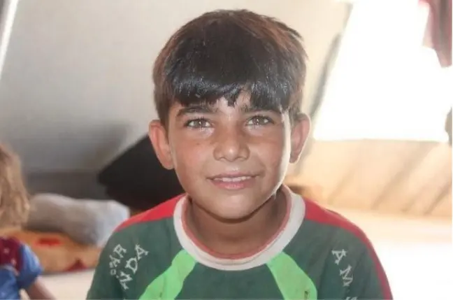 Majd, 9, will benefit from the self-learning program for out-of-school kids UNICEF is launching at the Amal camp in northwest Syria.