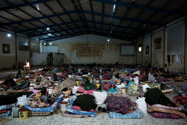 Detention center in Libya, where child migrants are detained. 