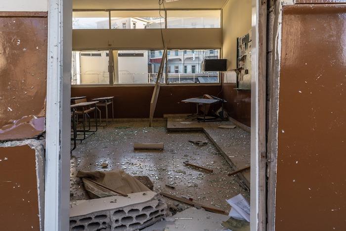 A school in Beirut’s Ashrafieh neighborhood, one of the 120 damaged in the massive Aug. 4 blast. 
