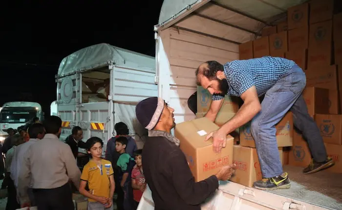 Under the so-called Four Town Agreement, convoys delivered supplies to people in Madaya and Zabadani in Rural Damascus and Foah and Kefraya in Idlib governorate.
