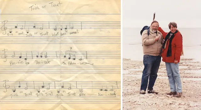 Oak Park, Illinois public-school teachers Tom and Carole Ferguson, and the "Trick-or-treat for UNICEF" song.