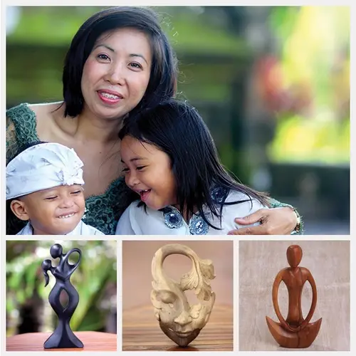"I am Eka, and I was introduced to UNICEF Market by my husband Putra Suteja. Unfortunately he passed away in 2009 after a long illness, leaving me with a 3-year-old daughter and a 10-day-old son. Thanks to them I do not falter, and thanks to UNICEF Marke
