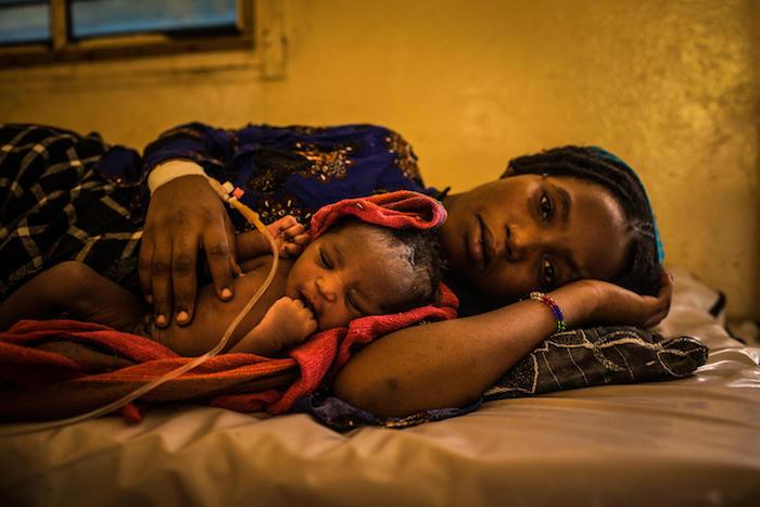 Zara, 16, and her newborn daughter in Mao, the capital of Chad's Kanem Region, in June 2018. 