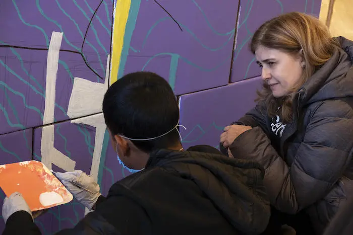 Paloma Escudero, UNICEF Director of Communication, visits migrant teenagers primarily from Central America at a shelter for unaccompanied migrant adolescents in Tijuana, Mexico.