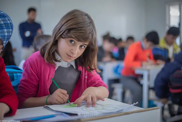 More than 500 Iraqi and Syrian students are getting back to learning at this primary school in Erbil, built by UNICEF with the generous support of the Bureau of Population, Refugees, &amp; Migration. " Here I can complete my studies and get ready for universi