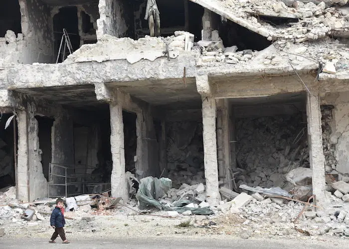 In schools in Aleppo, Syria, students are taught to walk in the middle of the road, to avoid stepping on unexploded remnants of war.