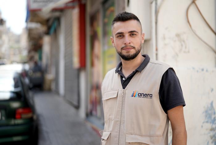 Mhammad Hassoun, one of 1,900 young people in Lebanon mobilized by UNICEF to support street clean-ups, minor rehabilitation of damaged homes in the wake of last year's Beirut port disaster. 
