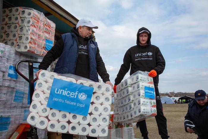 UNICEF delivered four tons of basic hygiene products to Moldova on Feb. 26, 2022.