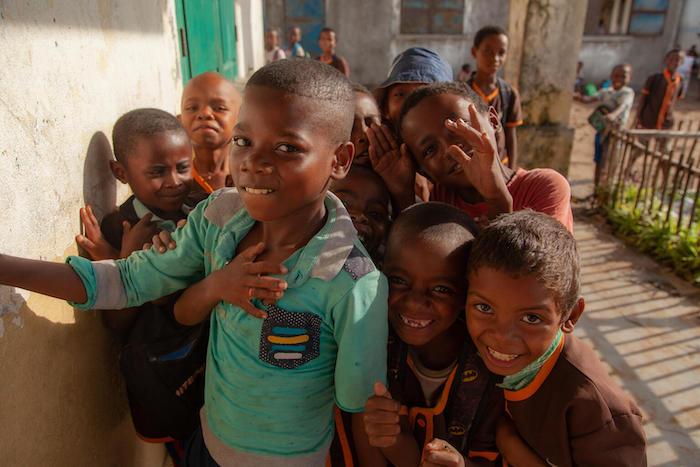 UNICEF-supported students at the public elementary school in Mananjary, Madagascar.