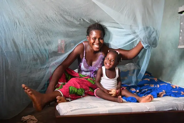 Pauline Kouissi Kossia, 35 years old, her husband and her four children, aged two to 11, have been sleeping under mosquito nets for the past six years. They live in the village of Parhadi in the North East of Côte d'Ivoire.