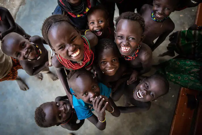 Children benefiting from UNICEF programs in the township of Omorate, Southern Nations, Nationalities and Peoples' Region, Ethiopia.