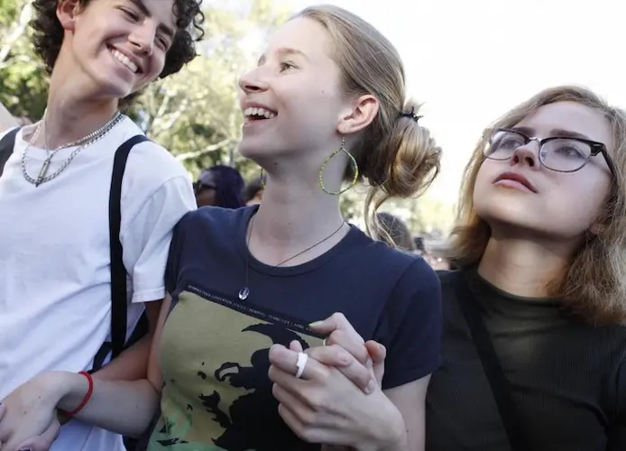 On 20 September 2019 in New York City, youth climate activists join in a demonstration calling for global action to combat climate change. On 20 September 2019 in New York City, youth climate activists join in a demonstration calling for global action to combat climate change.