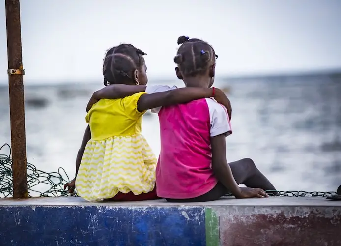 Two sisters in Les Cayes, Haiti, whose family received emergency assistance from UNICEF in the wake of Hurricane Matthew in 2016. Two sisters in Les Cayes, Haiti, whose family received emergency assistance from UNICEF in the wake of Hurricane Matthew in 2016.