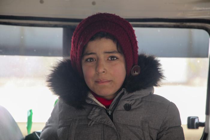 Nour, 11, had to flee her home village in Antarib due to escalating violence in northwest Syria.