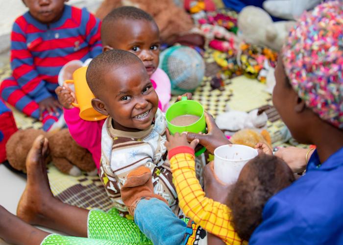 Children play at the UNICEF-supported cross-border early childhood development center in Rubavu, Rwanda in 2020.