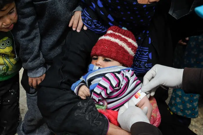 Children, like this toddler who’s being screened for malnutrition, are the hidden victims of the coronavirus pandemic. Despite recent movement restrictions across Syria to prevent COVID-19 from spreading, UNICEF ensures that malnourished children at the M