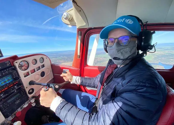 Six hundred pounds of UNICEF hygiene kits were airlifted to South Bohemia in the Czech Republic on April 16, 2020. 