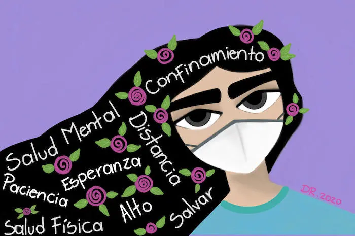 Artwork by Diana from Honduras, part of UNICEF's Voices of Youth project aimed at helping to support kids' mental health during the COVID-19 pandemic.
